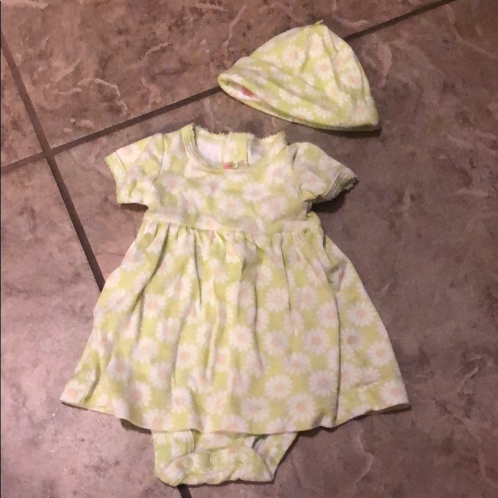 Carters Onesie Dress with Hat Set